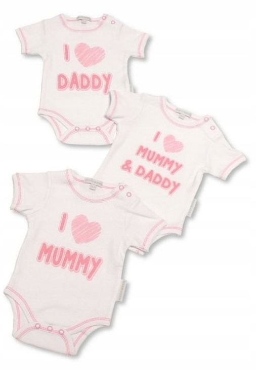 Picture of GP250981 I LOVE THREE PACK BABYGROWS